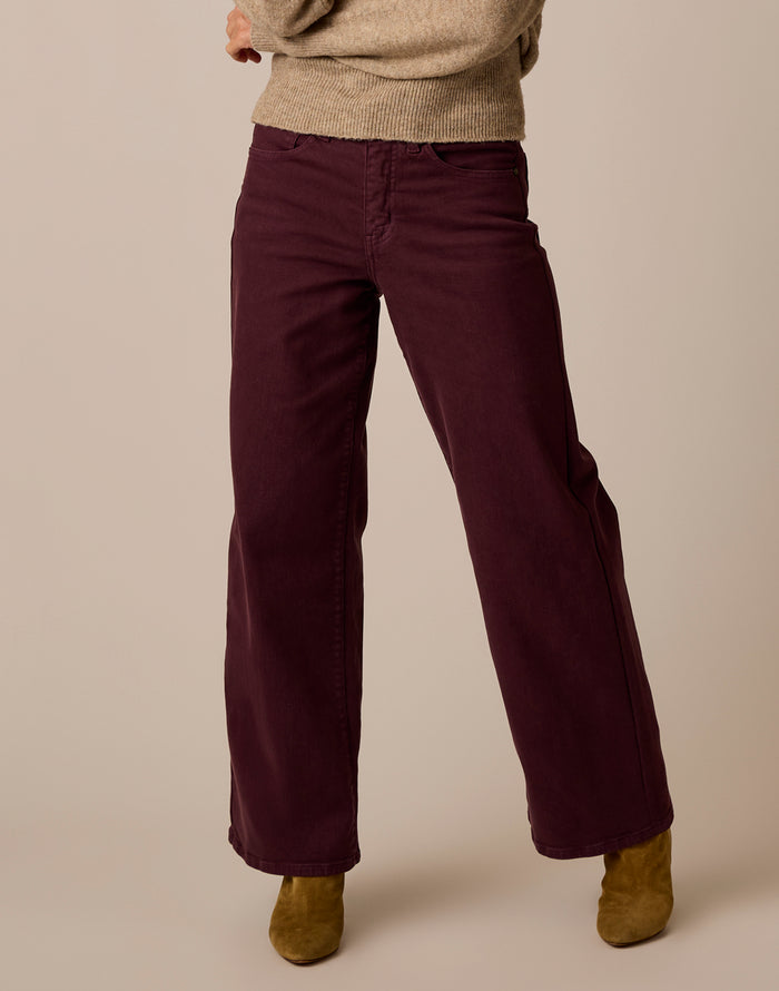 Audrey Wide Leg: Dark Plum