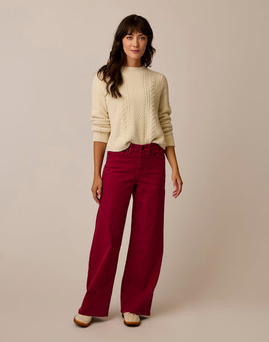 Audrey Wide Leg: Deep Rouge
