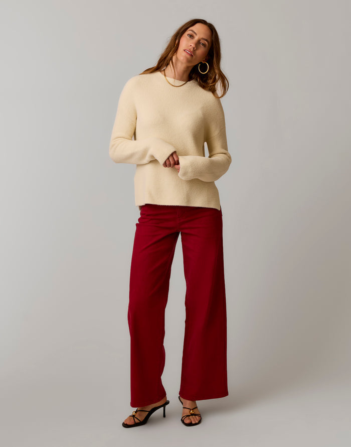 Audrey Wide Leg: Deep Rouge