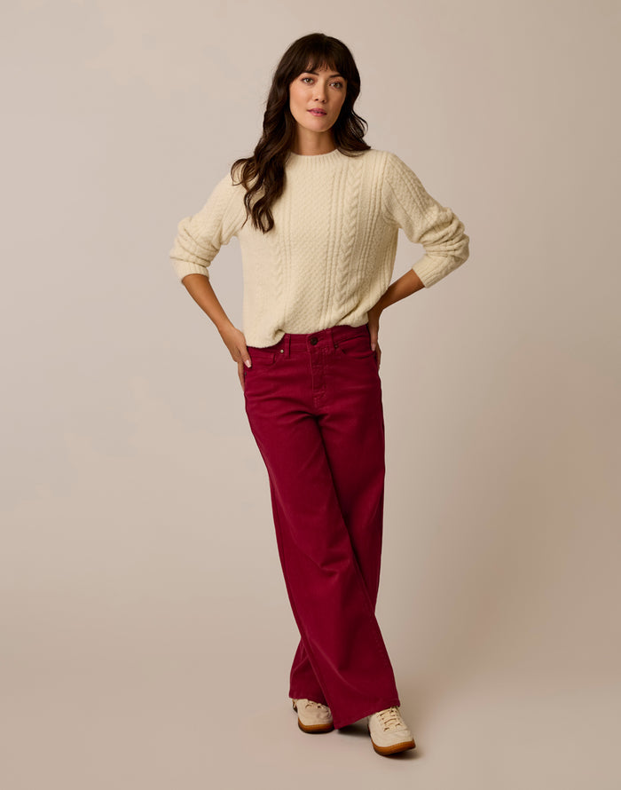 Audrey Wide Leg: Deep Rouge