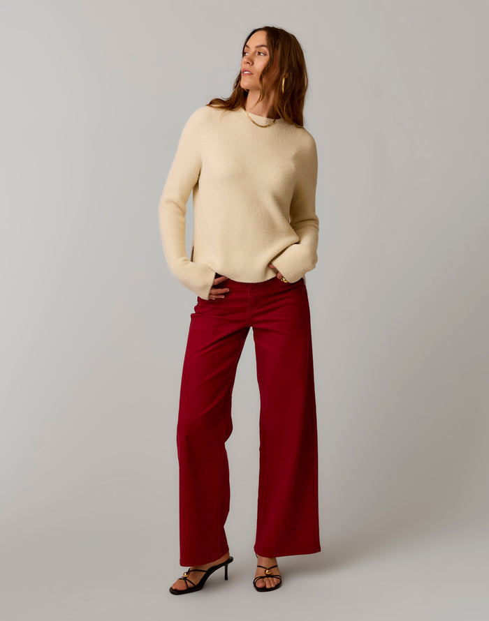 Audrey Wide Leg: Deep Rouge