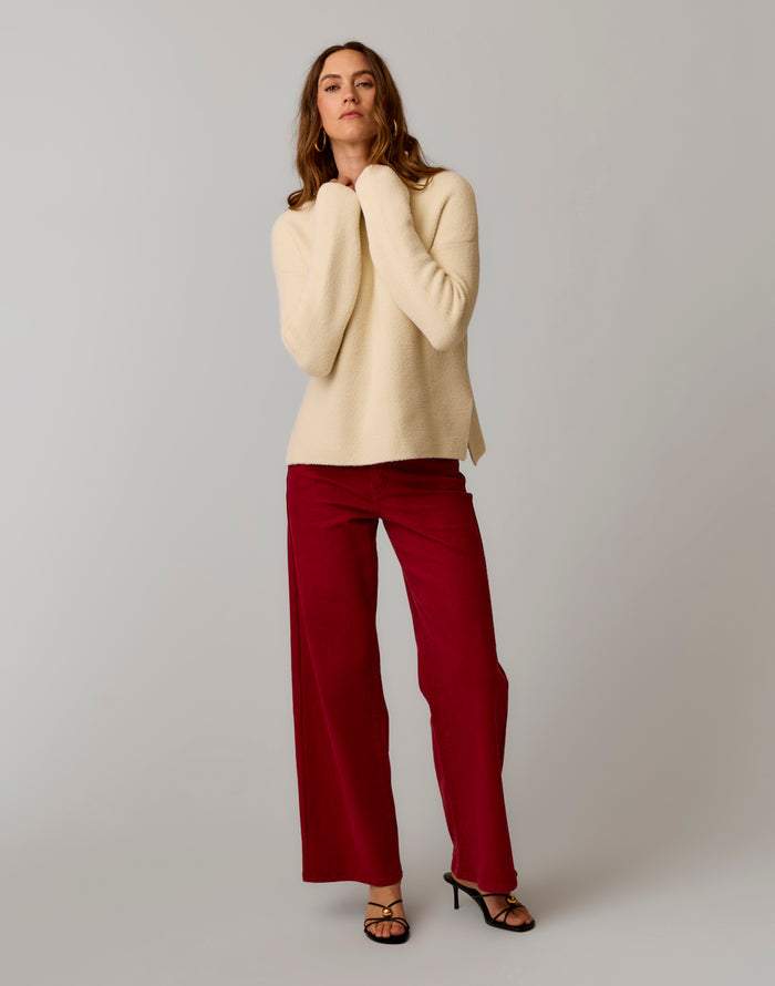 Audrey Wide Leg: Deep Rouge