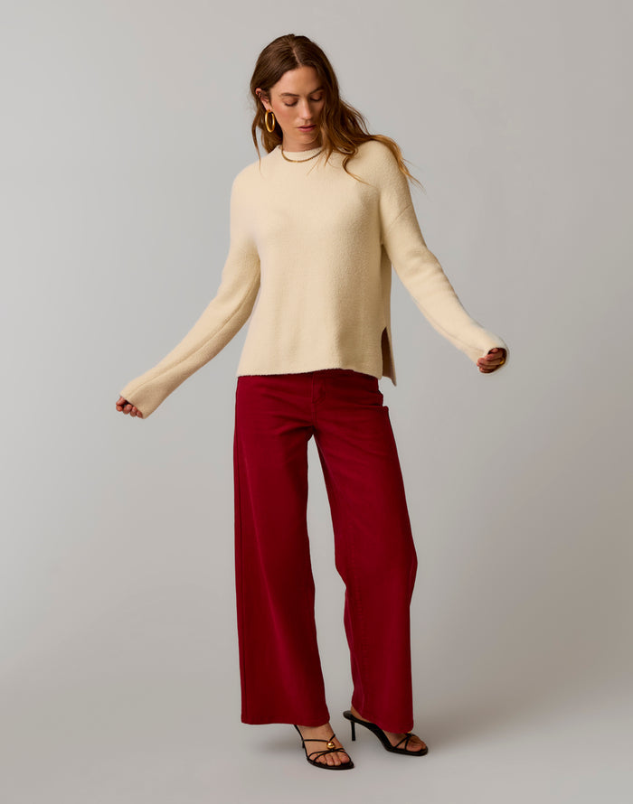 Audrey Wide Leg: Deep Rouge