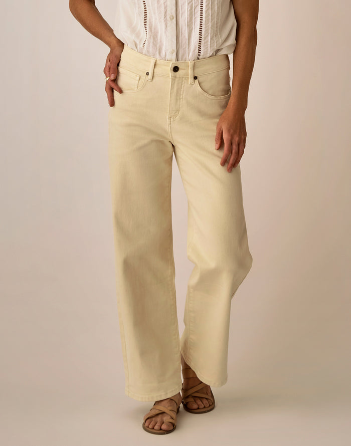 Audrey Wide Leg: Ecru