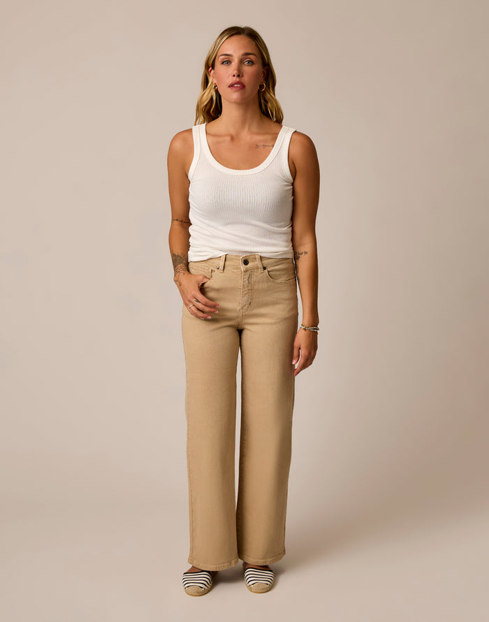 Audrey Wide Leg: Sand