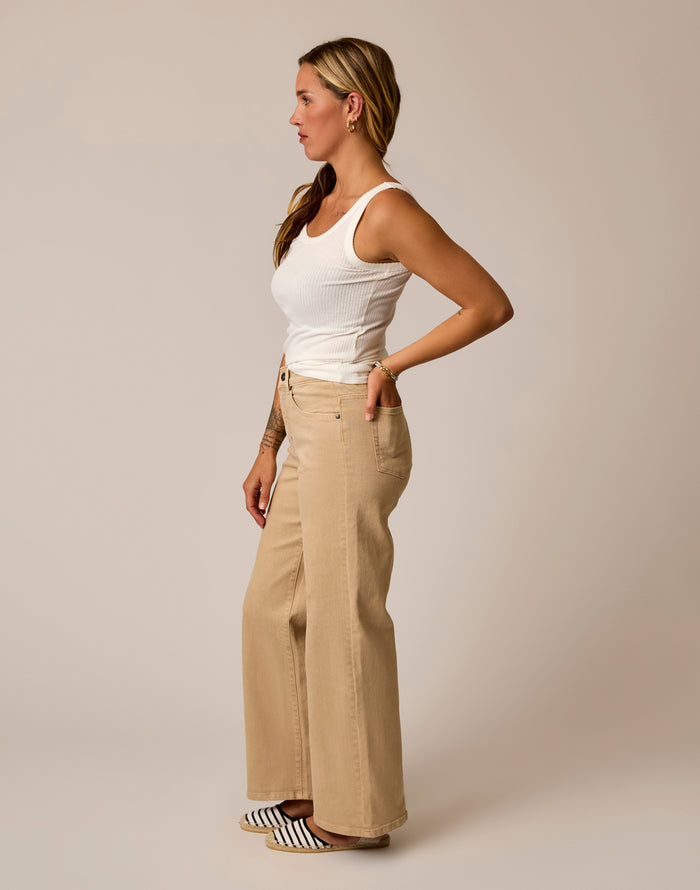 Audrey Wide Leg: Sand