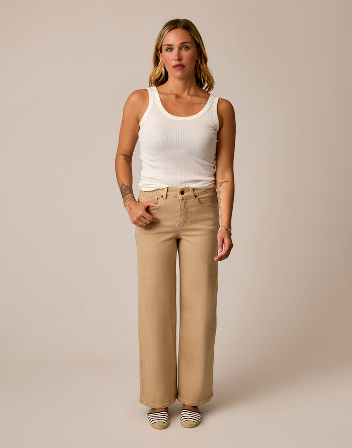 Audrey Wide Leg: Sand