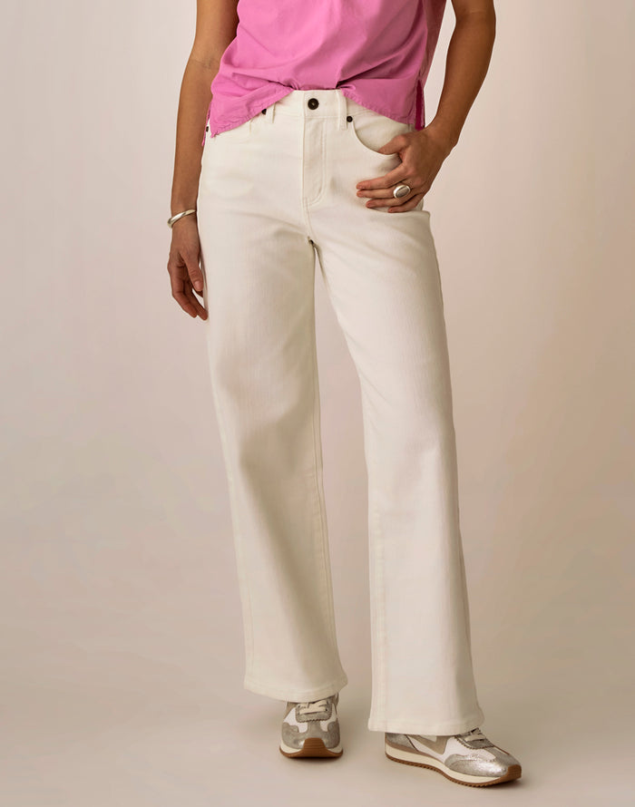 Audrey Wide Leg: White