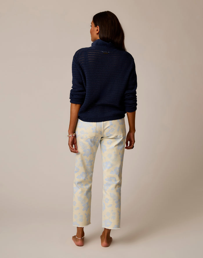 Austin Crop Jean: Ecru Kokomo