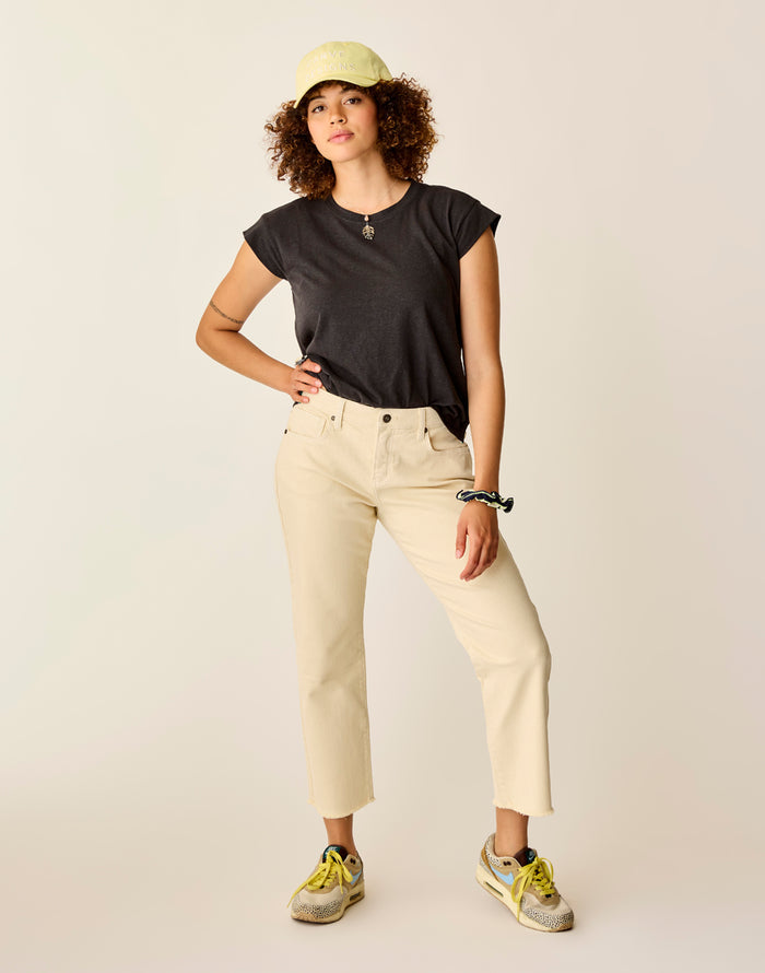 Austin Crop Jean: Ecru