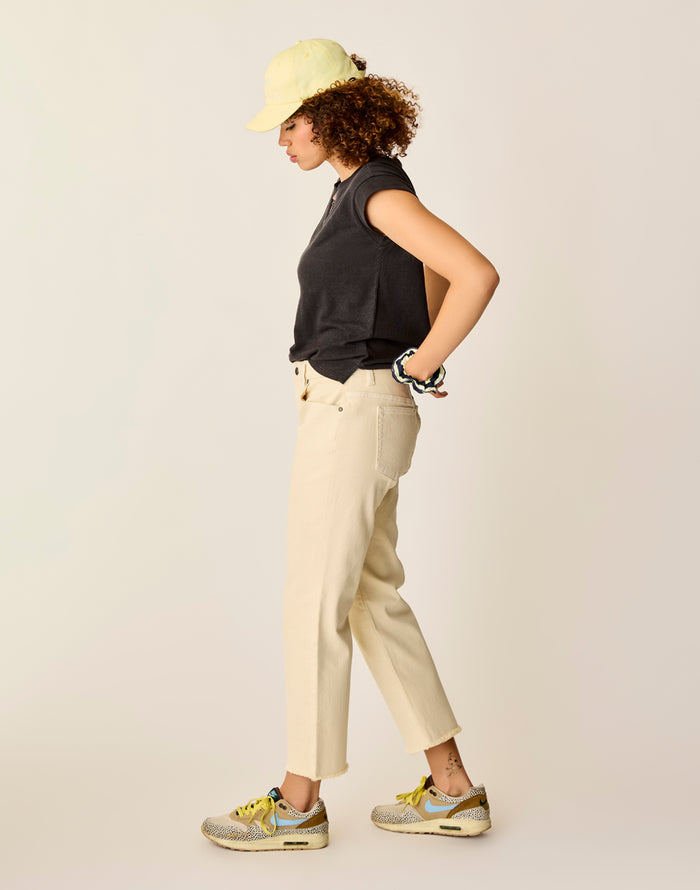 Austin Crop Jean: Ecru