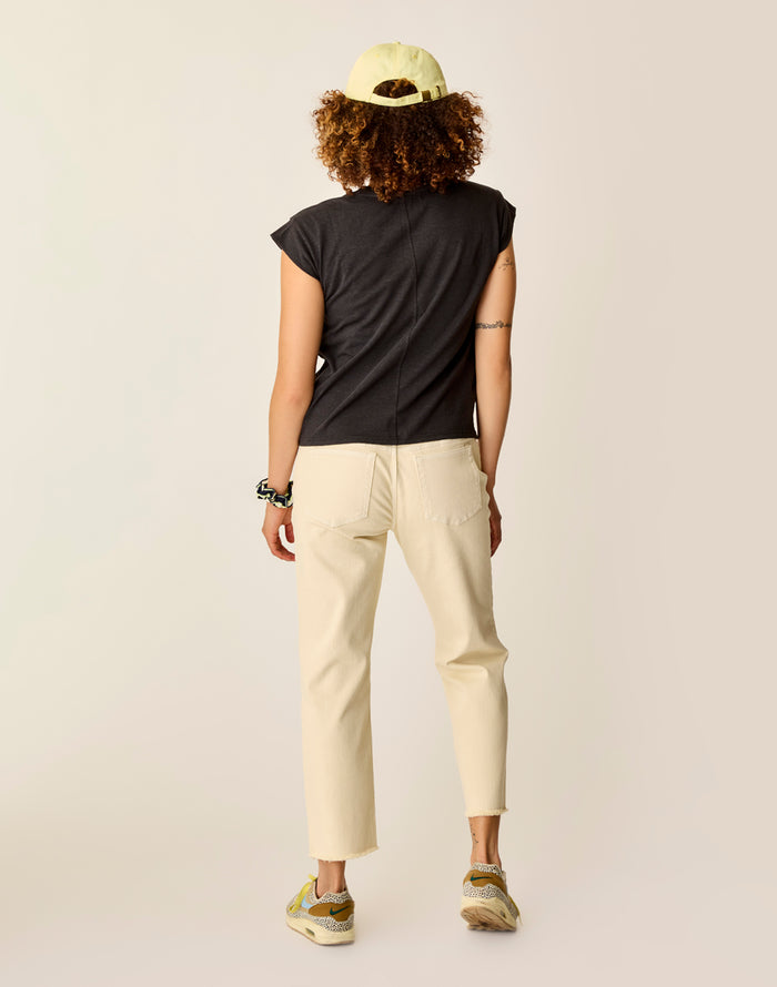 Austin Crop Jean: Ecru