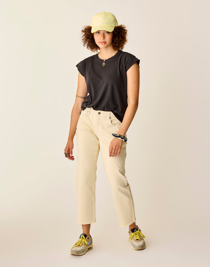 Austin Crop Jean: Ecru