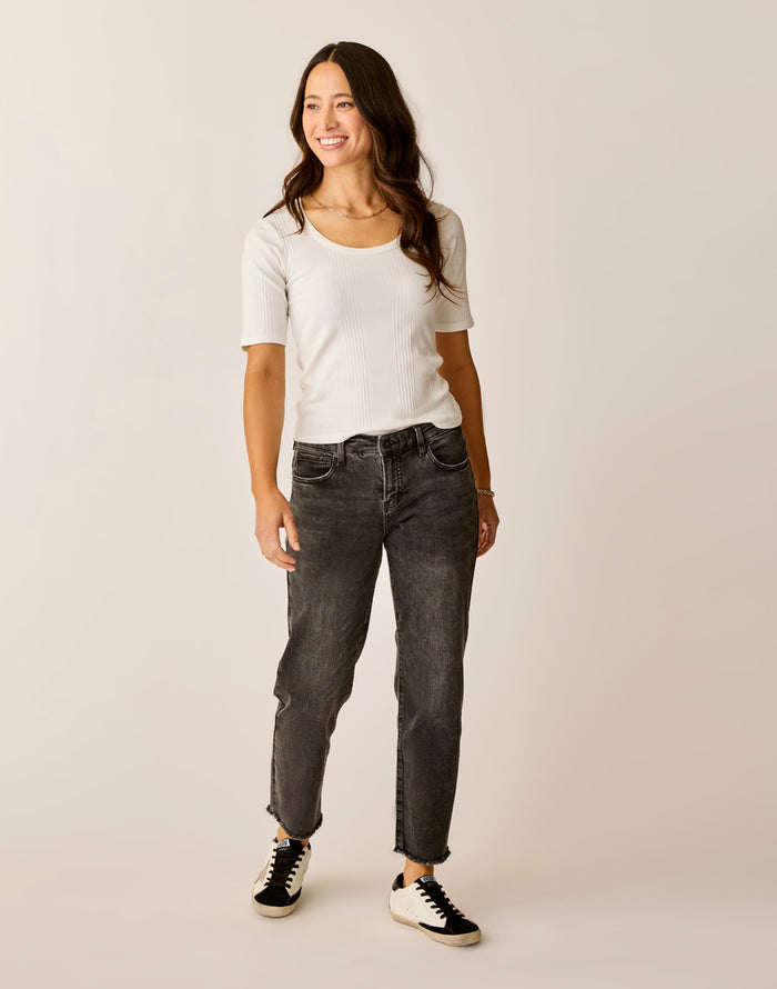 Austin Crop Jean: Washed Black