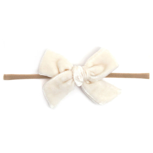 Baby Bow - Ivory Velvet