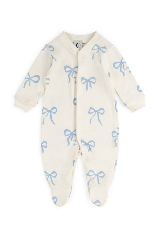 BABY SLEEPSUIT | BLUE BOWS