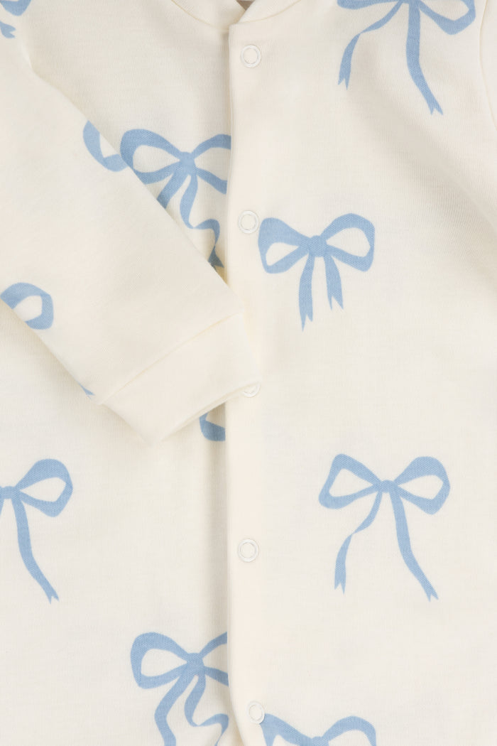 BABY SLEEPSUIT | BLUE BOWS