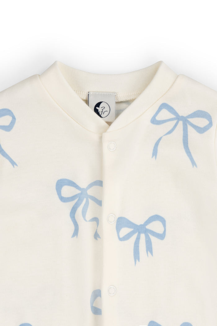 BABY SLEEPSUIT | BLUE BOWS