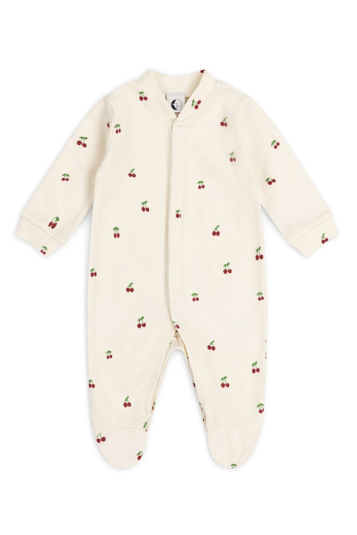 BABY SLEEPSUIT | CHERRY ON OATMEAL