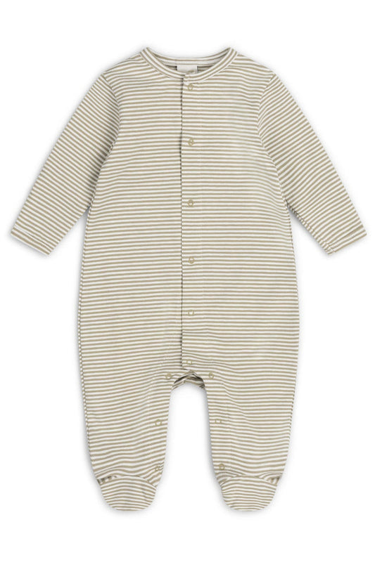 BABY SLEEPSUIT | OLIVE STRIPE