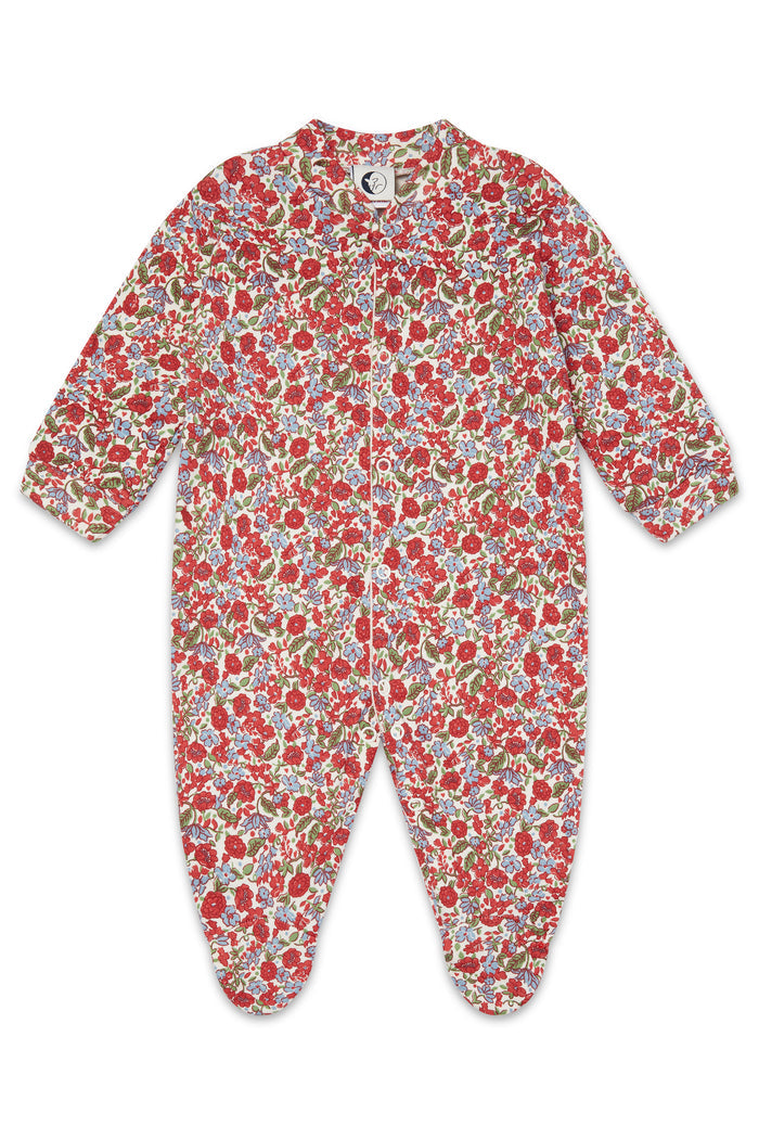 BABY SLEEPSUIT | RED FLORAL