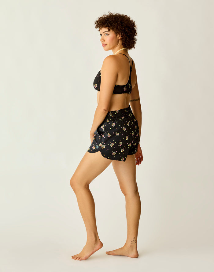 Bali Short: Black Floret - FINAL SALE