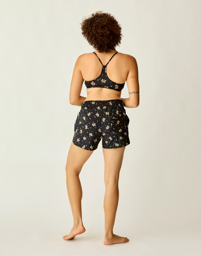 Bali Short: Black Floret - FINAL SALE