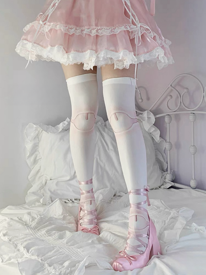 Pink Velvet Over-the-Knee 80d / One Size
