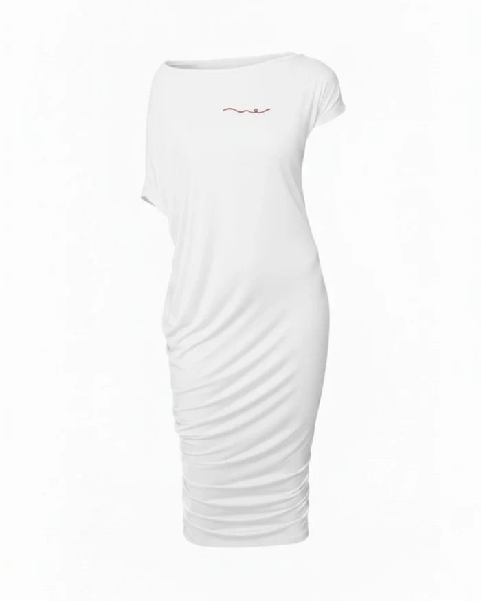Bamboo Off The Shoulder Dress | White