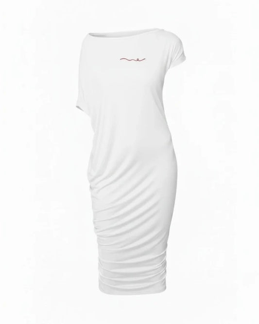 Bamboo Off The Shoulder Dress | White