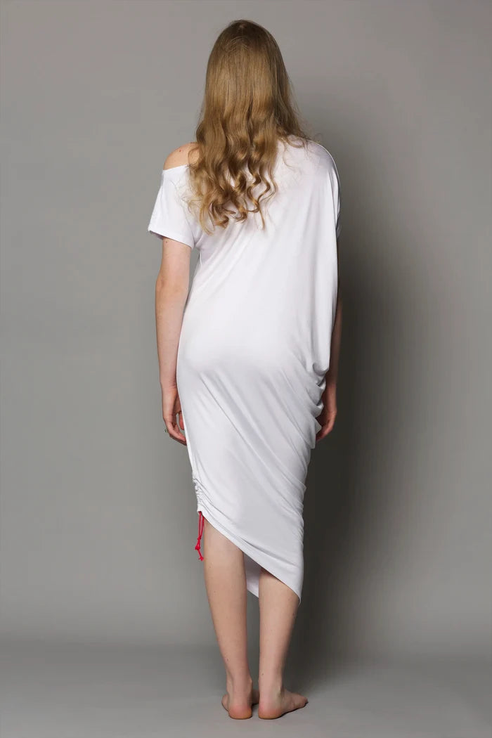 Bamboo Off The Shoulder Dress | White