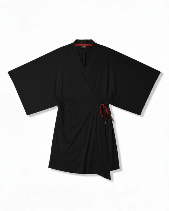 Bamboo Tie Kimono | Black