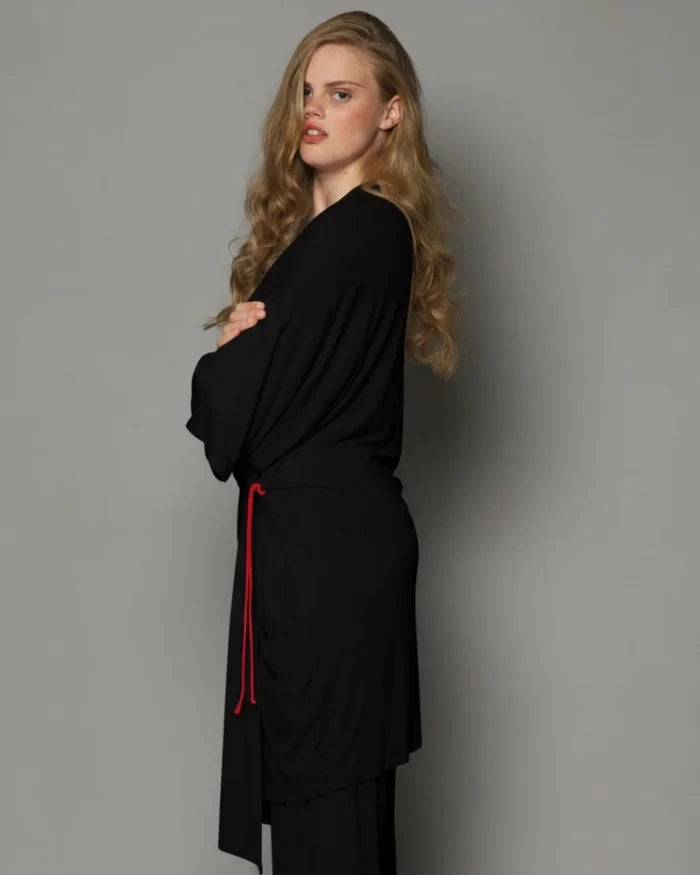 Bamboo Tie Kimono | Black