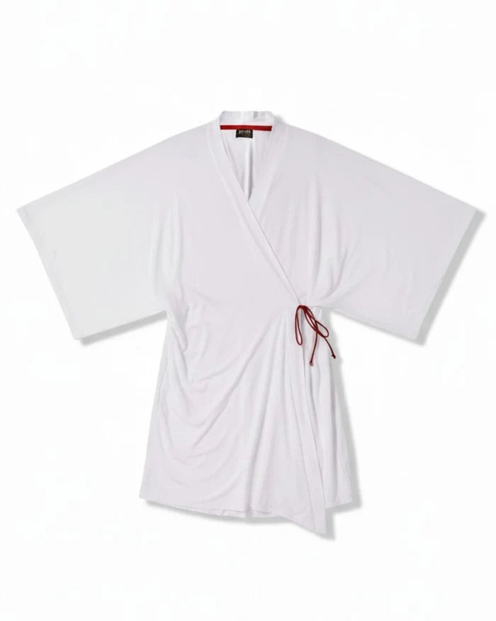 Bamboo Tie Kimono | White