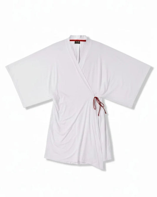 Bamboo Tie Kimono | White