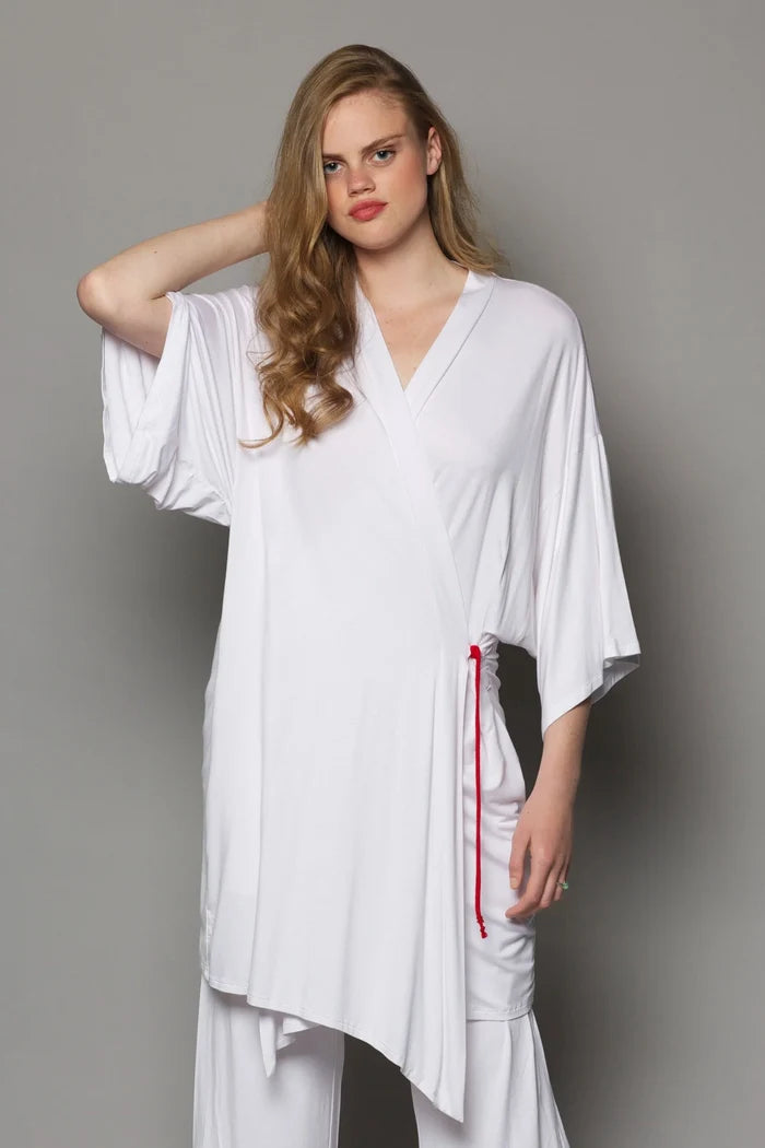 Bamboo Tie Kimono | White