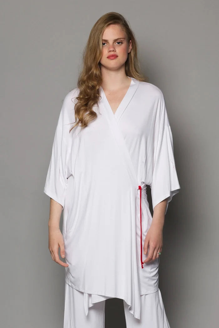 Bamboo Tie Kimono | White