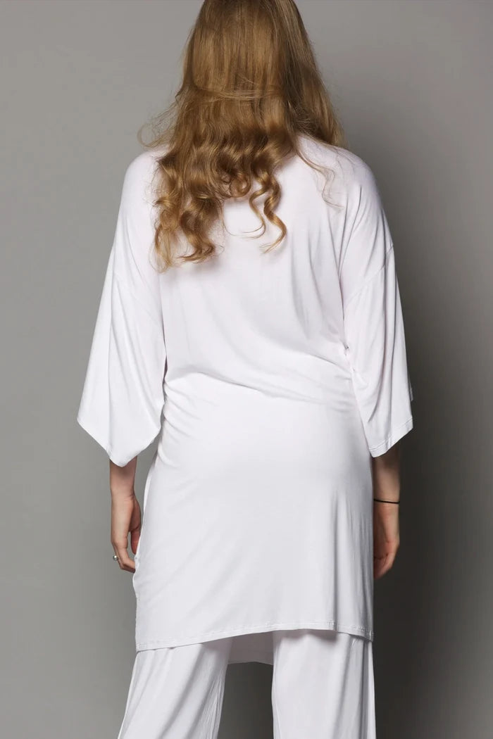 Bamboo Tie Kimono | White
