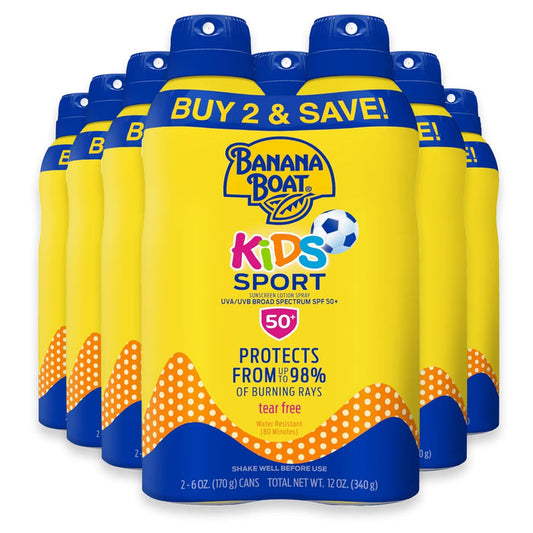 Banana Boat Kids Sport SPF 50+ Spray 6 oz - 2 Ct - 6 Pack