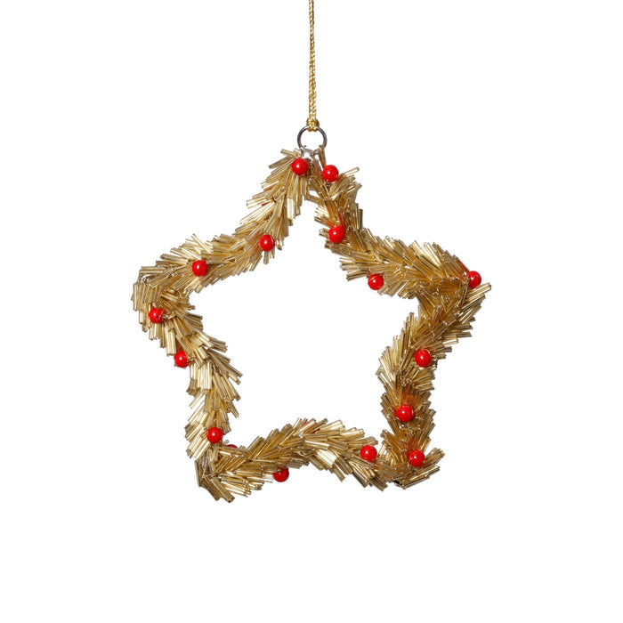 Beaded Star Ornament, Set of 12