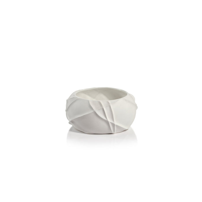 Belize Ridged Bowl - White - Bowls by Carlyle Avenue