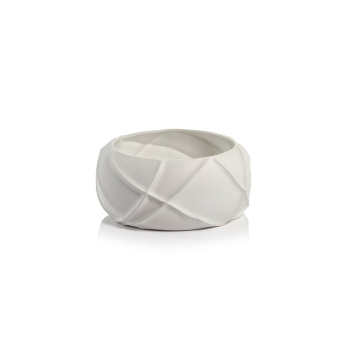 Belize Ridged Bowl - White - Bowls by Carlyle Avenue