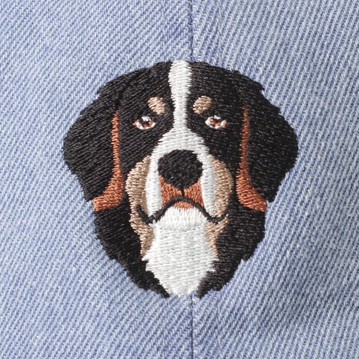 Bernese Mountain Dog Embroidered Denim Baseball Cap
