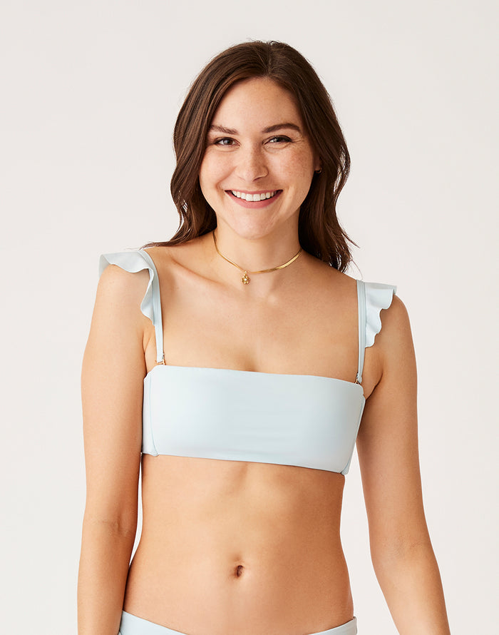 Bev Ruffle Top: Ice - FINAL SALE