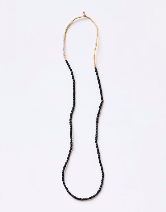 Black Beaded Necklace: Black