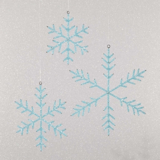 Blue Beaded Snowflake Ornament
