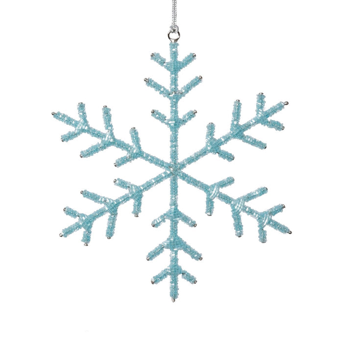 Blue Beaded Snowflake Ornament