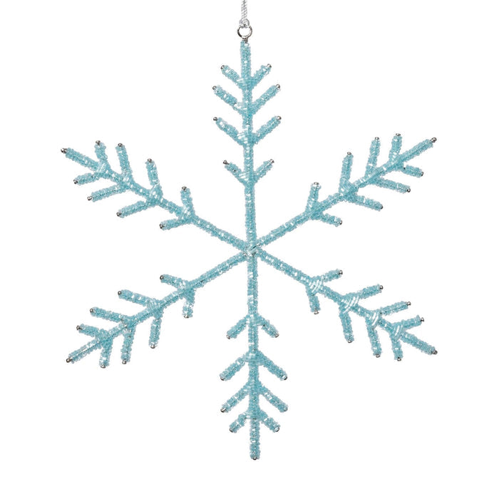 Blue Beaded Snowflake Ornament