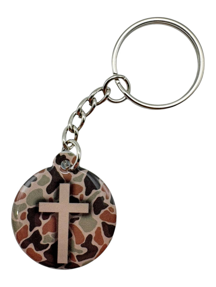 Blue Crystal + Cross  | Tap To Pray® Acrylic Keychain
