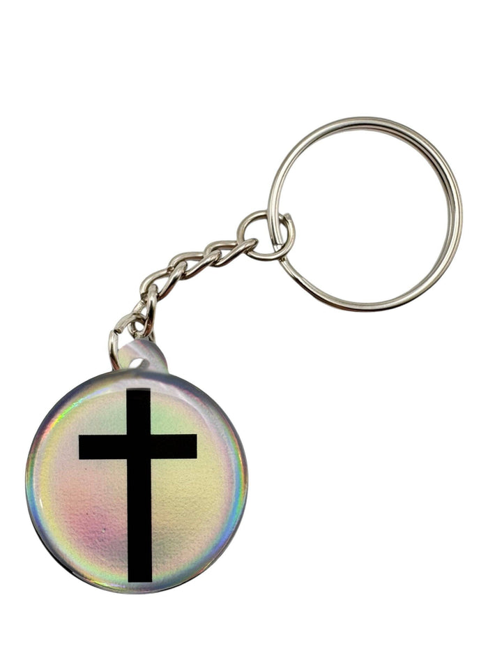 Blue Crystal + Cross  | Tap To Pray® Acrylic Keychain
